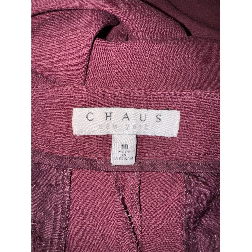 Chaus Net York Pants Women's Size 10 Maroon Skinny 1/4 Zip Up Dress Pants - Picture 5 of 5
